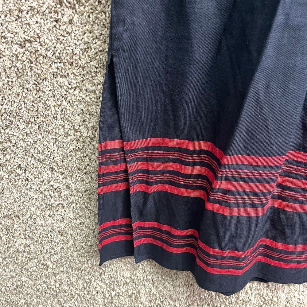 J. Jill Skirt Women’s Medium Navy Blue & Pink Linen Blend Maxi NWT - Picture 4 of 10